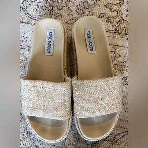 Steve Madden Women's Tan Textured Slide Sandals